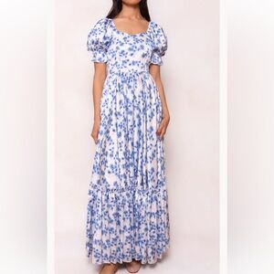 NWT IVY CITY CO blue floral wonderland dress 4x